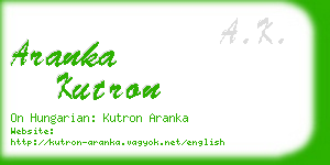 aranka kutron business card